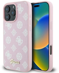 Husa pentru iPhone 16 Pro - Guess Peony Script MagSafe GUHMP16LPGPYSP - Pink 
