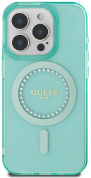 Husa pentru iPhone 16 Pro Max - Guess IML Rhinestones MagSafe GUHMP16XPFTDTEN - Green 