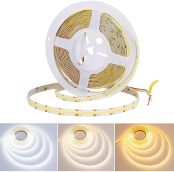 Kit Banda LED COB Spectrum Dual 24V Vichema® Culoare Reglabila 2700K-6500K lumina rece/calda/neutra CCT Iluminare Uniforma Flexibila 
