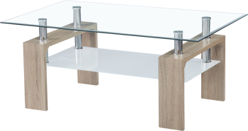 Masuta MDF stejar sonoma sticla Libor 100x60x42 cm 