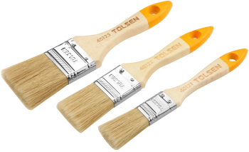 Set de 3 pensule pentru vopsit cu maner din lemn 1 1.5 2 Tolsen 