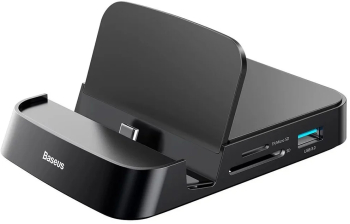 Statie de incarcare SD TF USB2.0 x 2 USB3.0 HDMI Type-C - Baseus CAHUB-AT01 - Black 