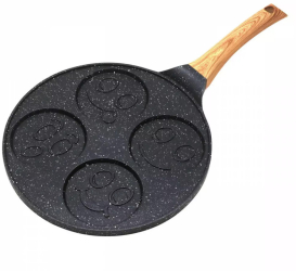 Tigaie pentru mini clatite cu strat de marmura Kinghoff KH 1666 26.5 cm Inductie Negru 