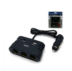 Incarcator Auto Olesson 120w Multifunctional cu Priza USB si Type-C 