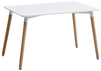 Masa bucatarie si living AB673 blat MDF picioare lemn 120x80x74 cm alb 