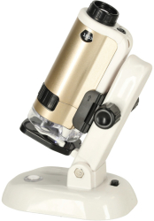 Microscop pentru copii cu lumina LED pliabil marire maxima 250X accesorii incluse inaltime reglabila 11 x 7.5 x 17.5 cm 