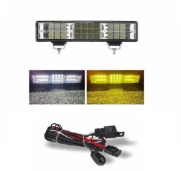Led bar bicolor alb galben 30 cm 12-24v functie flash/blitz + kit cablaj 