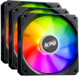 Set 3 ventilatoare PC XPG Vento R 120 ARGB PWM 120mm Negru 