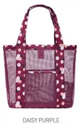 Geanta din Plasa de Plaja Flippy de Mare Capacitate cu un Singur Umar Lungime Superioara 43cm Lungime Inferioara 33 cm Latime 