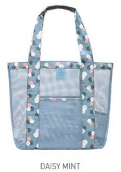 Geanta din Plasa de Plaja Flippy de Mare Capacitate cu un Singur Umar Lungime Superioara 43cm Lungime Inferioara 33 cm Latime 