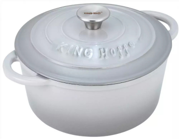 Oala cu capac Kinghoff KH-1520 Fonta emailata 2.4 L 20 cm gri 
