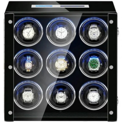 Cutie intors ceasuri automatice iUni Luxury Watch Winder 9 Touchscreen Negru 