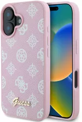 Husa pentru iPhone 16 - Guess Peony Script MagSafe GUHMP16SPGPYSP - Pink 