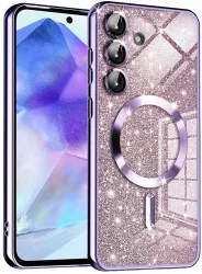 Husa pentru Samsung Galaxy A55 5G - Techsuit Luxury Glitter MagSafe - Light Purple 