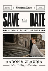 Invitatie/Marturie Electronica Save The Date pentru nunta personalizabil model 4 