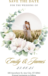 Invitatie/Marturie Electronica Save The Date pentru nunta personalizabil model 7 