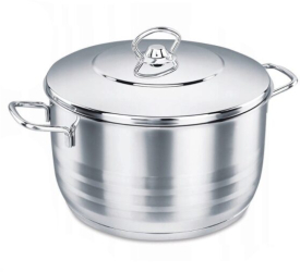 Oala cu capac din inox 24x14cm 6.3litri compatibila cu toate tipurile de aragaz Korkmaz 