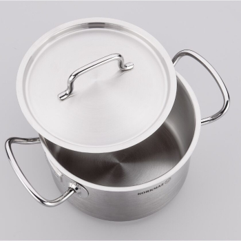 Oala din inox cu capac capacitate 1.5 litri 16x7.5 cm Korkmaz