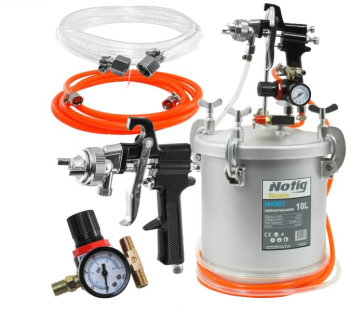 Pistol de vopsit pneumatic cu vas sub presiune separat de 10 litri duza 2 mm Notig 