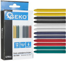 Set creta rezistenta pentru marcare anvelope multicolor 12 elemente Geko G29044 