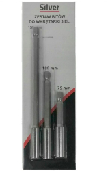Set suport magnetic pentru biti cu extensie 3 piese Silver 