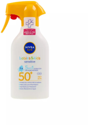 Spray de corp cu protectie solara SPF50+ pentru copii si bebelusi Nivea Sun Babies & Kids Sensitive 270 ml 
