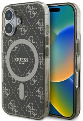 Husa pentru iPhone 16 - Guess IML 4G Background MagSafe GUHMP16SH4DTEW - Brown 