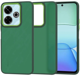 Husa pentru Xiaomi Redmi 13 / Poco M6 4G - Techsuit HaloFrostA Series Green Camera Frame - Midnight Green 