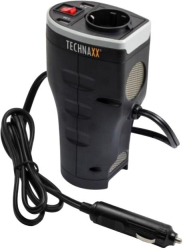 Invertor de tensiune auto Technaxx 2xUSB 200 W 12 V Negru 