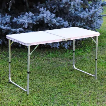 Masa Pliabila din aluminiu cu blat MDF pentru picnic dimensiune 120 x 60 cm 