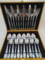 Set tacam 24 piese cu model floare 