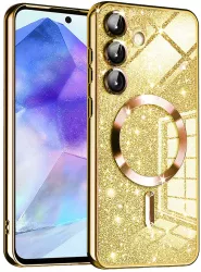 Husa pentru Samsung Galaxy A55 5G - Techsuit Luxury Glitter MagSafe - Gold