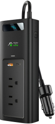 Invertor auto/Incarcator pentru masina GlowforHome 1 Port USB A 1 Port Type-C USB 220V AC Noua Protectii pentru Securitate Utilizat 