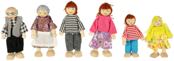 Set 6 papusi din lemn Familia Puppet 