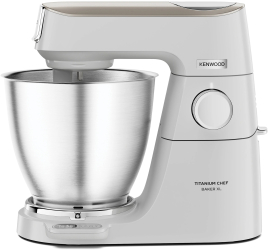 Robot de bucătărie Kenwood Titanium Chef Baker XL KVL65.001WH 1200 W vas 7 l 10 trepte viteza cantar integrat ecran LCD 3 accesorii