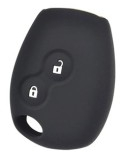 Husa cheie auto din silicon Renault/Dacia cu 2 butoane Negru 