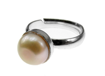 Inel argint reglabil cu perla de cultura oranj 8 MM 