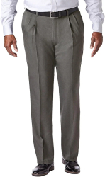 Pantaloni de barbati Haggar casual Cool 18 Pro Classic Fit gri 40W 31L - OUTLET 