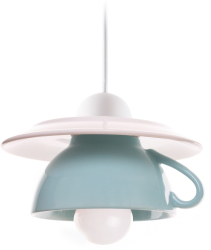 Pendul Deco Republic Afternoon tea E27 1x60W bol + farfurie ceramica bleu-turquoise 