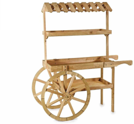 Carucior candy bar lemn maro 120x51x138 cm