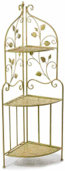 Raft de colt fier auriu 49x35x126 cm 