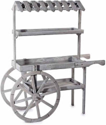 Carucior candy bar lemn gri 120x51x138 cm