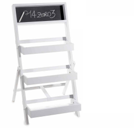 Raft lemn alb cu tablita scris 43x46x76 cm 