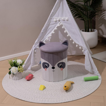 Taburet figurina pentru copii cu spatiu depozitare- Panda 