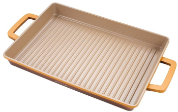 Tava gratar aluminiu turnat dimensiune 36x26.4x4CM acoperire ceramica baza inductie Nicolai Tand 