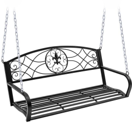 Balansoar gradina negru 132x63x58 cm suspendat cu lant max 200 kg Sumatra 