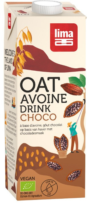 Bautura vegetala de ovaz cu ciocolata bio 1L Lima 