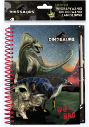 Carte de colorat cu dinozauri 14 x 20 cm caiet creativ cu spirala Kidea NKWDN17