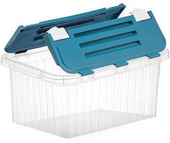 Cutie depozitare 10L cu capac incorporat din plastic TRASPARENTA 