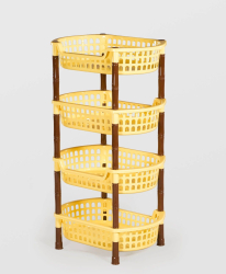 ETAJERA PLASTIC STERK 4 NIVELE OVALA 45X32X81 DIVERSE CULORI